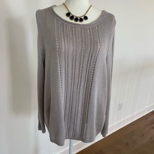 Lucky Brand Gray Metallic Sweater